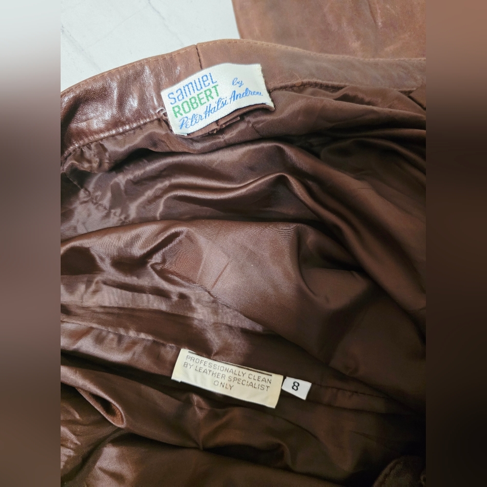 Vintage Genuine Leather Samuel Robert By Peter Hatsi Androu Riding Pants - Picture 6 of 7